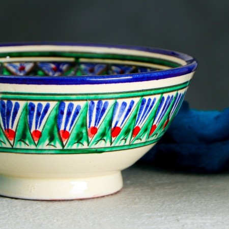Rishtan ceramics "flowers" 15 cm, small, blue-2