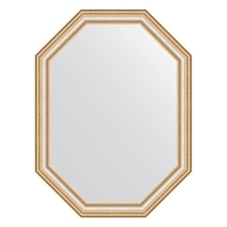 Mirror in the baguette frame, gold beads on silver 60 mm, 61x81 cm