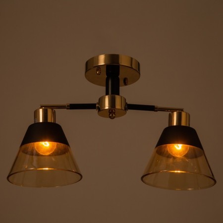 Causte "Alice" 2x60W E27 Black/gold 45x16x24cm-2