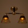 Causte "Alice" 2x60W E27 Black/gold 45x16x24cm
