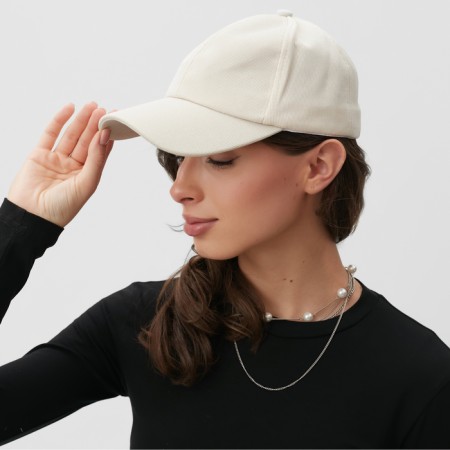 Women's cap minku, beige color, size 56-58-1