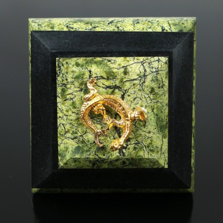 Casket "Ural Queen", 8x8x6.5 cm, natural stone, coil-5