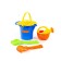 Sanding set: bucket, strainer-flower, scoop, robbery, watering can, color mix