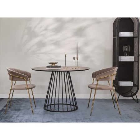 Stefany chair, 515 × 600 × 785 mm, velor, gray color-4