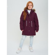 Winter park for a girl, height 122 cm, burgundy color