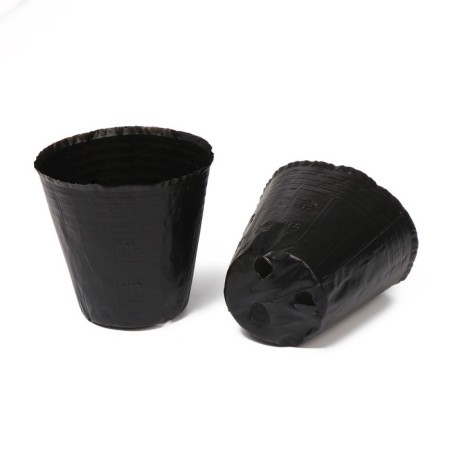 Pothes for seedlings, 400 ml, 8.5 × 8 × 5.5 cm, polyethylene 50 microns, black, Greengo-5