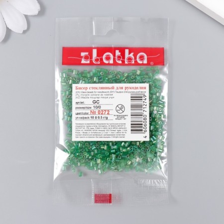 Beads "Zlatka" Object 10/0, 10 g, No. 0272 Green-2