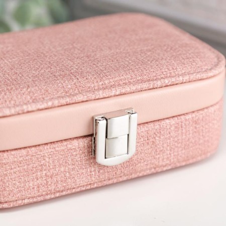 Casket to the leatherette for jewelry "Pink" combined 4.5x10x15 cm-3