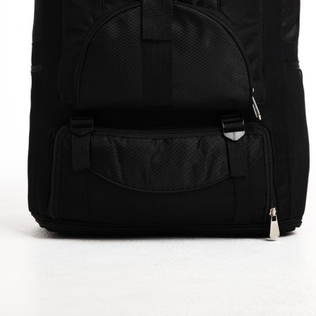 Tourist backpack on lightning, with an increase, 5 outer pockets, black color-5