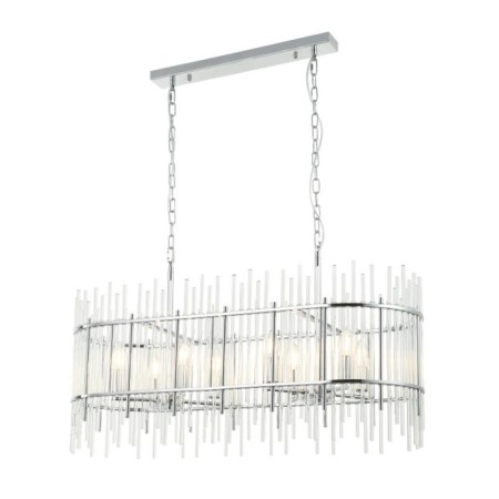 Suspended chandelier SIA 8xe14 40w, size 90x33x52-150 cm, color chromium