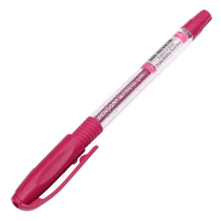 Gel pen Pensan Glitter Gel, Node 1.0 mm, rubber flu, 9 colors with sparkles, mix + display-2