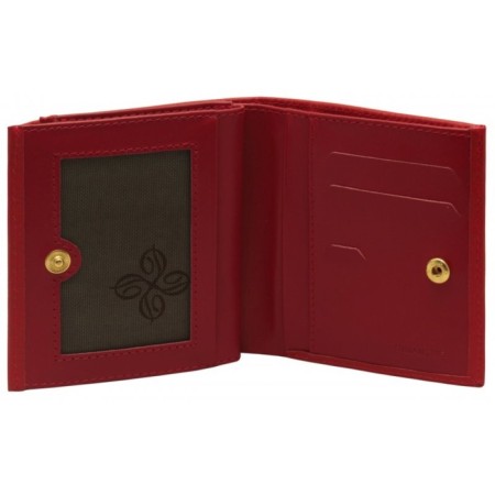 Nice wallet, matte leather, red color-1