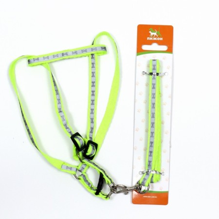The reflective “bones” set, a collar 120 x 1 cm, Osh 26-42 cm, fire 26-42 cm, green-7