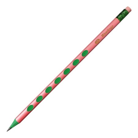 Pencil b/g of Berlingo "Metallic Ergo" HB, plastic, trihedral, sharpened, eraser, assorted-6