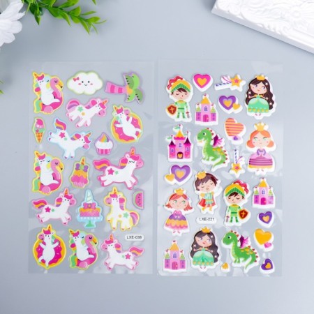 Plastic sticker voluminous "visiting the fairy tale" MIX 10x20 cm