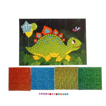 Mosaic Stylenaya "Funny Dinosaur", EVA stickers + rhinestones-3