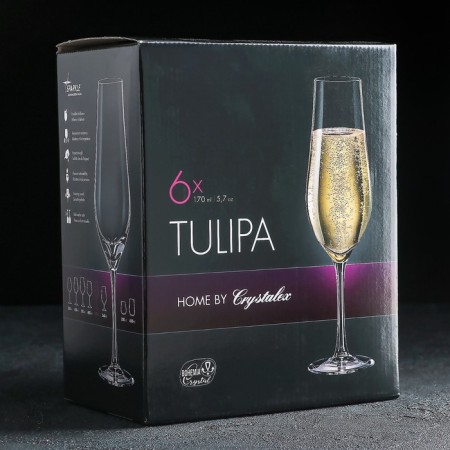 A set of glasses for champagne Tulip, 170 ml, 6 pcs-1