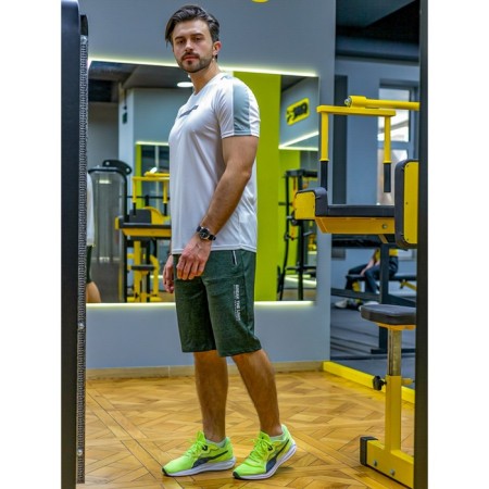 Male sports shorts, size 50, green color-1