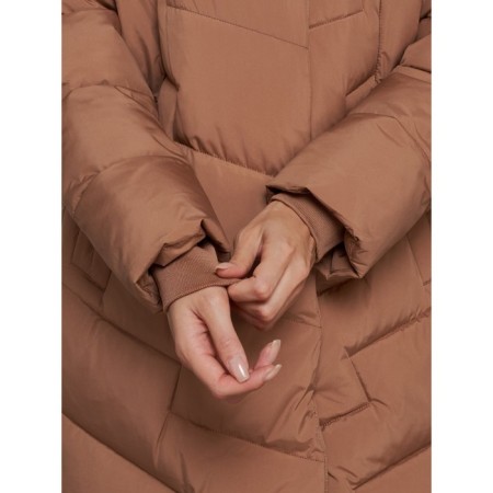 Coat insulated winter female, size 44, brown color-12