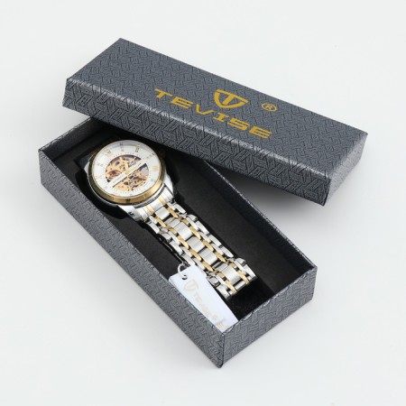 Men's masculine watch, d-4.1 cm, 3 atm, luminous, silver-1