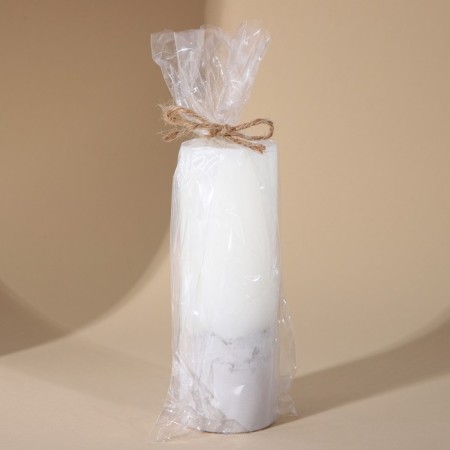 Interior candle white with concrete, 14 x 5 cm-1