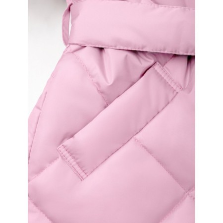 Пальто стёганое для девочек AmaroBaby TRENDY, рост 116-122 см, цвет розовый-19