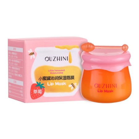 Moisturizing lip balm with strawberries