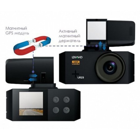 DVR Lexand LR25 1920x1080, 150 °, magnetic holder, GPS-3