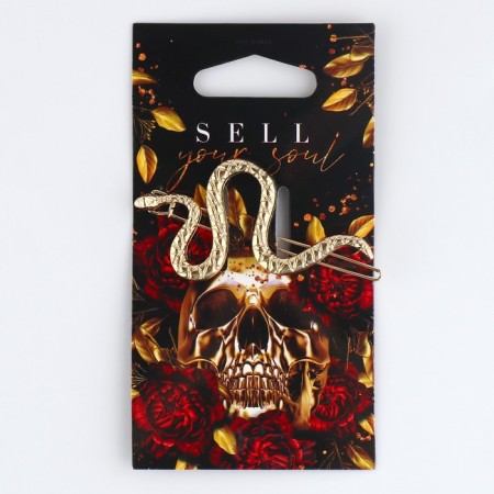 Hair hairpin "Sell Your Soul", 6.2 x 3.3 cm-4