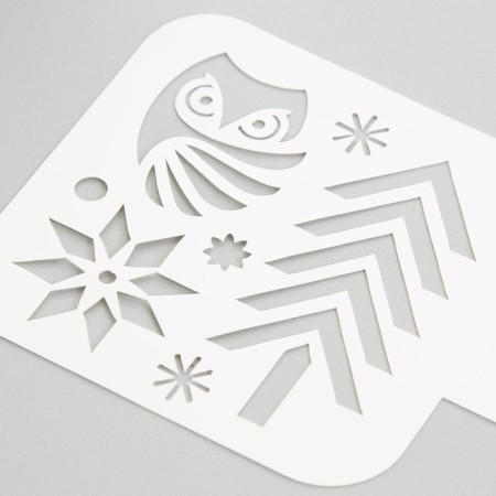 Plastic stencil "Christmas tree" 9x9 cm-2