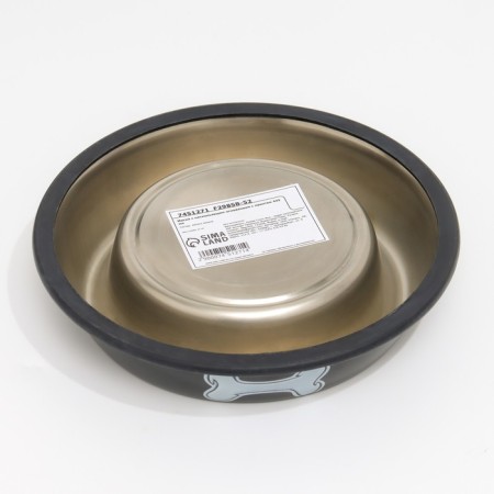 A bowl with a non -slip base with a print, 445 ml, black-3
