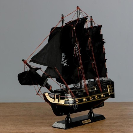 Pirate Ship "Merry Roger" Board with a yellow strip, 40*8.5*36cm-2