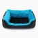 Lesser for animals with a pillow, fur, satin, perioteum, 45 x 45 x 15 cm, black/blue,