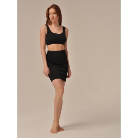 Female top in the rub on wide straps Top SPALLA LARGA RIB, size 46-48, black color-2