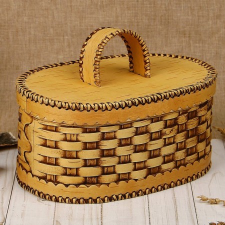 Wicker breadbuilding 25 × 17 × 21 cm, birch bark