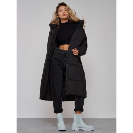 Coat insulated winter female, size 42, black color-21