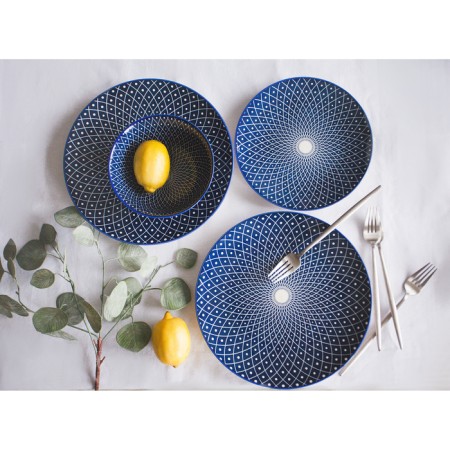 Poramic plate "Boda", d = 26.7 cm, blue color-8