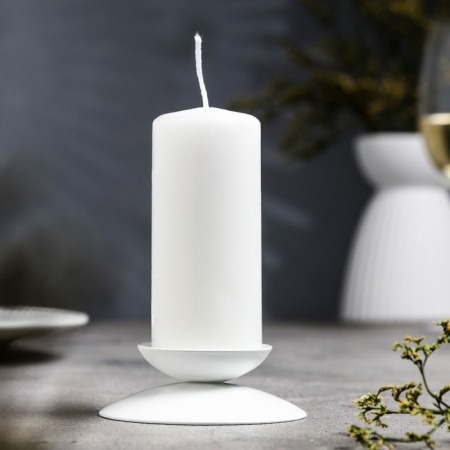 Gadal N "Gadal N" metal per 1 candle, 7.3x3 cm, white
