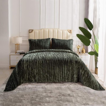 The set with the "Theon" cover, size 240x260 cm, 50x70 cm - 2 pcs, green color-6