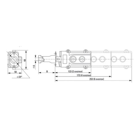 Button button PK-6 on 6 buttons IP54-6