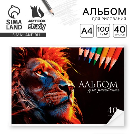 Album for drawing on the A4 glue, 40 sheets "Leo"