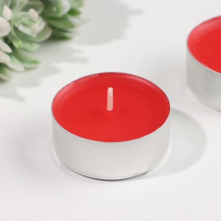 A set of tea candles aromatic "strawberries", 3.8x1.6 cm, 3.5 hours, 12 g, 6 pieces-2