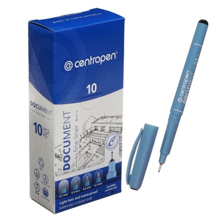 Capillary handle, 0.5 mm, centropen "Document" 2631, black, letter length 500 m, cardboard packaging-3