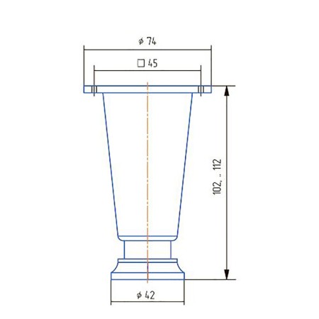 Support is adjustable, square orc-75 k, n = 75 mm, matte chromium color-1