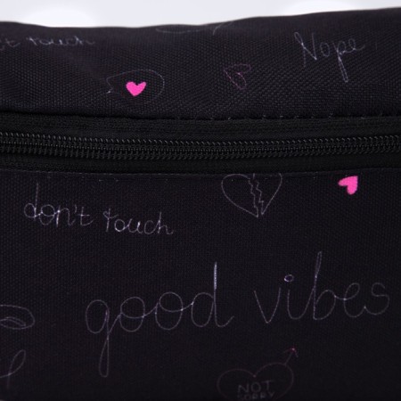Bag on the belt Good Vibes, 32x8x15 cm, lightning departure, black-4