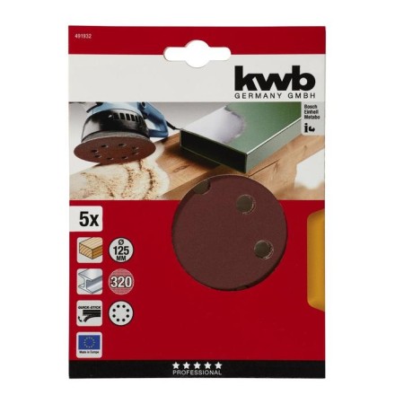 Circle of grinding KWB, D = 125 mm, K320, Velcro, aluminum oxide, 5 pcs-1