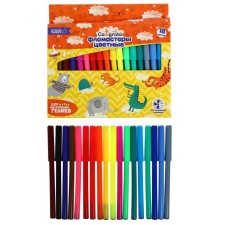 Calligrata felt -tip pens, 18 colors, in a cardboard box, a ventilated cap