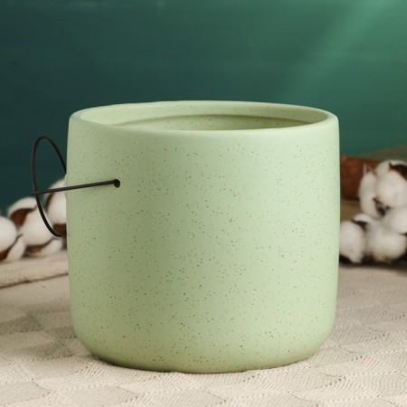 Pot "The pot that survived" 17x17x15cm, light green-3