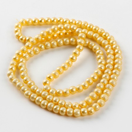 Glass beads, set 140 pcs., Size 1 pc. - 6 mm, yellow color-2