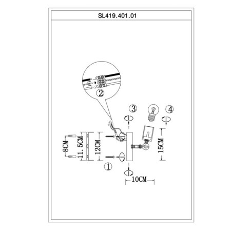 Wall lamp EVOLUCE. SL419.401.01. ANO. 1x60 W, E27, 10x12 cm, black color-9